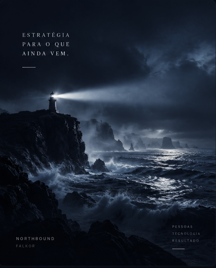 Farol sobre o mar escuro